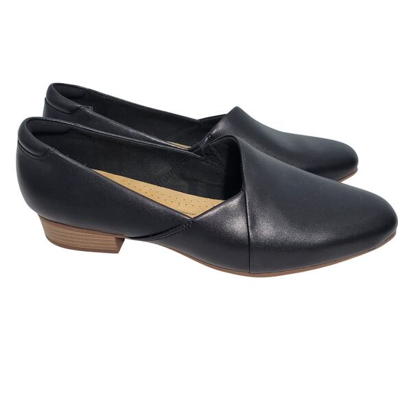 Clarks's Juliet Palm Women's Black Leather Loafers Size 11D 72325-2778 - Picture 4 of 7